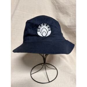 Big X Bucket Hat Navy Lotus Flower Embroidered 100% Cotton Made In Vietnam